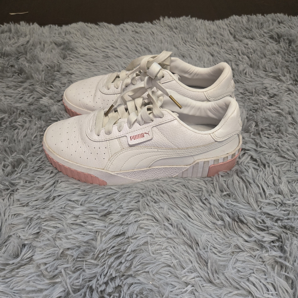 Puma White and Pink Women's Sneakers